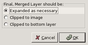 The Merge Visible Layers Dialog Dialogen Flett saman synlege lag