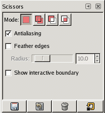 Tool Options for the Intelligent Scissors